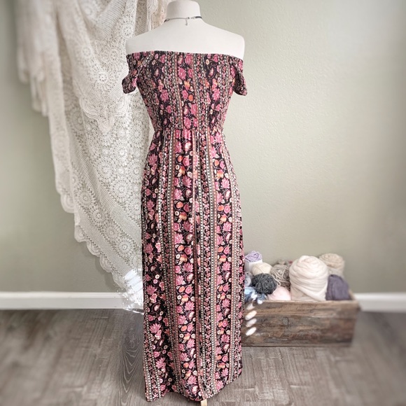 BAND OF GYPSIES | Black Floral Boho Maxi Sun Dress - Picture 6 of 7